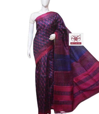 Pure Tussar Silk print saree