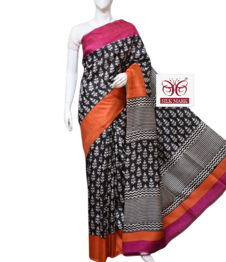 Pure Tussar Silk print saree