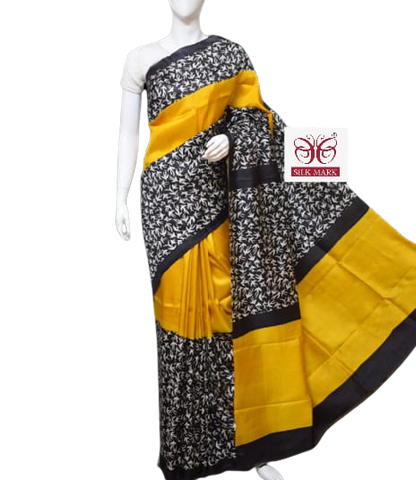 Pure Tussar Silk print saree