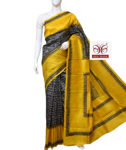 Pure Tussar Silk print saree