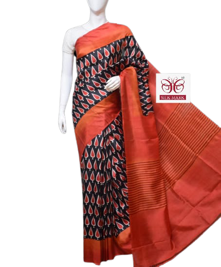 Pure Tussar Silk print saree