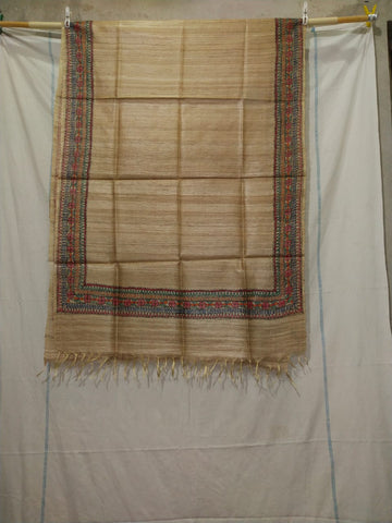 Tussar silk hand kalamkari paint dupatta SILK ZONE