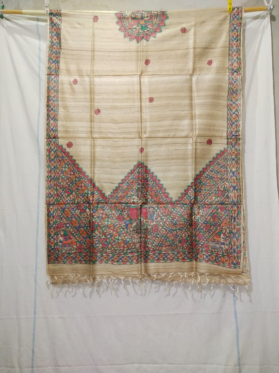 Tussar silk hand kalamkari paint dupatta Silk ZONE