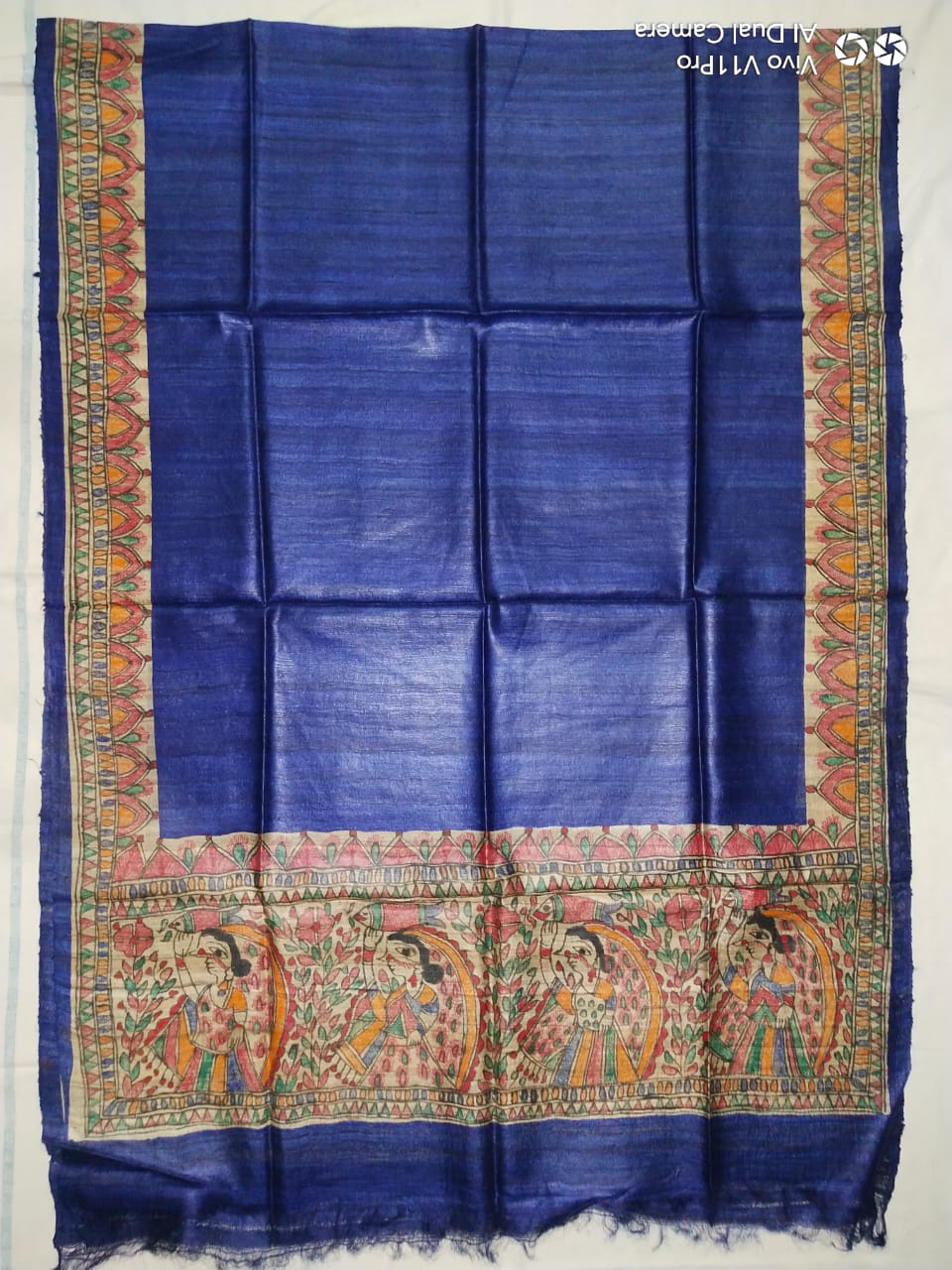 Tussar silk hand kalamkari paint dupatta SILK ZONE