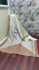 Pure tussar cutwork design silk saree SILK ZONE