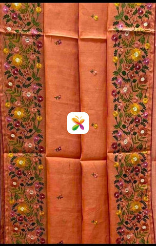 Pure Tussar Silk print saree