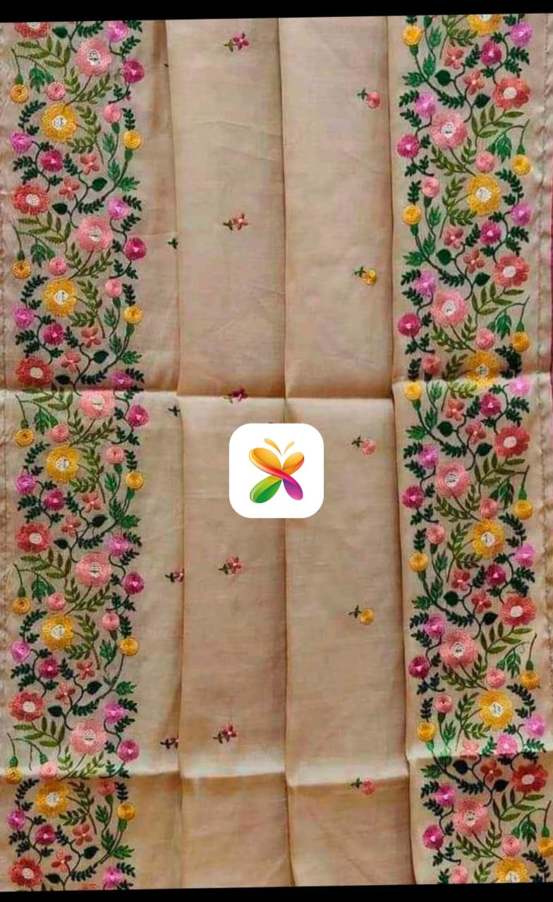 Pure Tussar Silk print saree