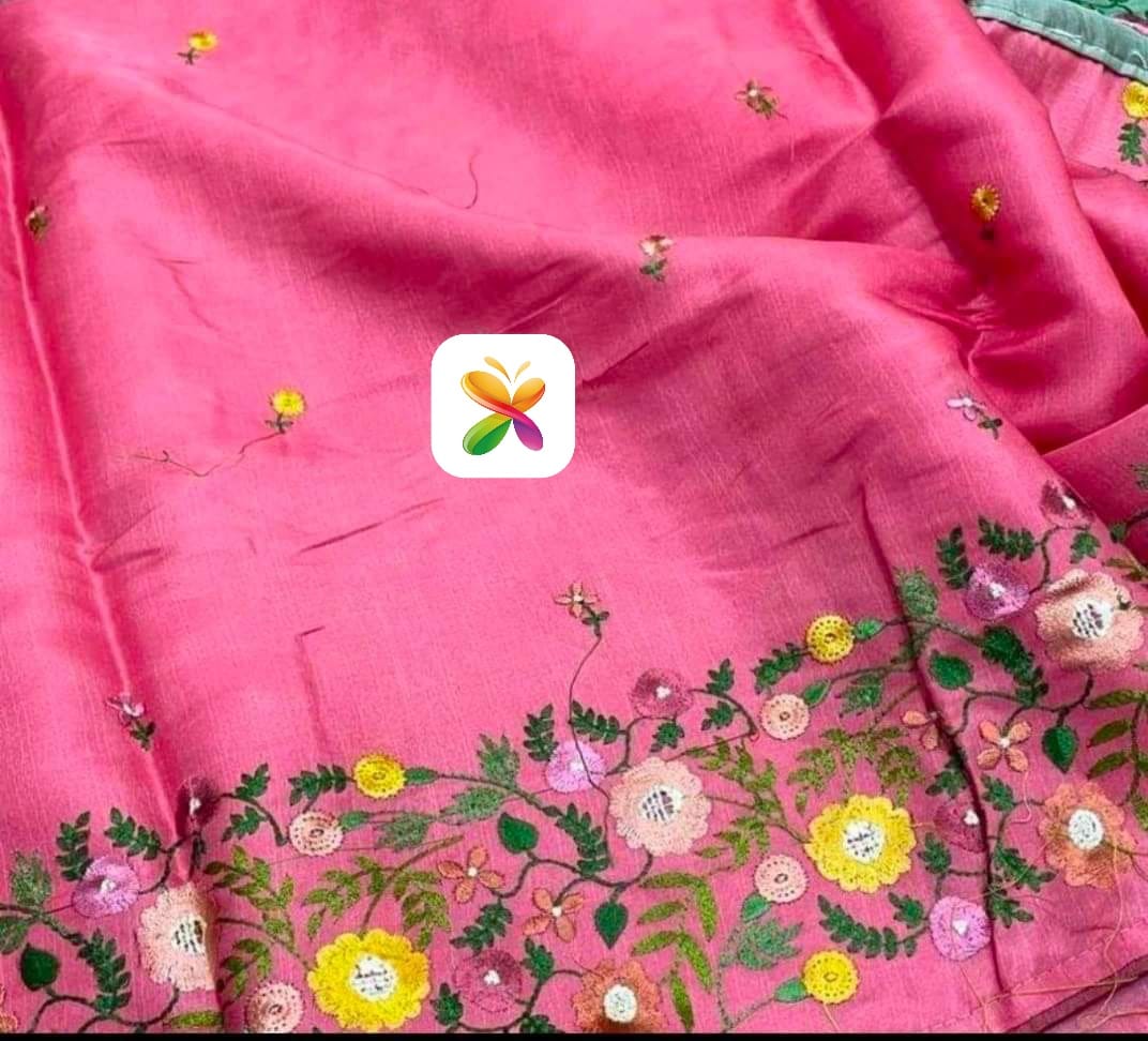 Pure Tussar Silk print saree