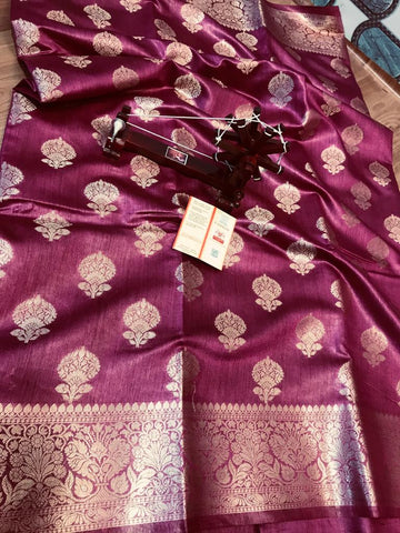 TUSSRE MUNGA SILK JACQUARD SAREE SILK ZONE