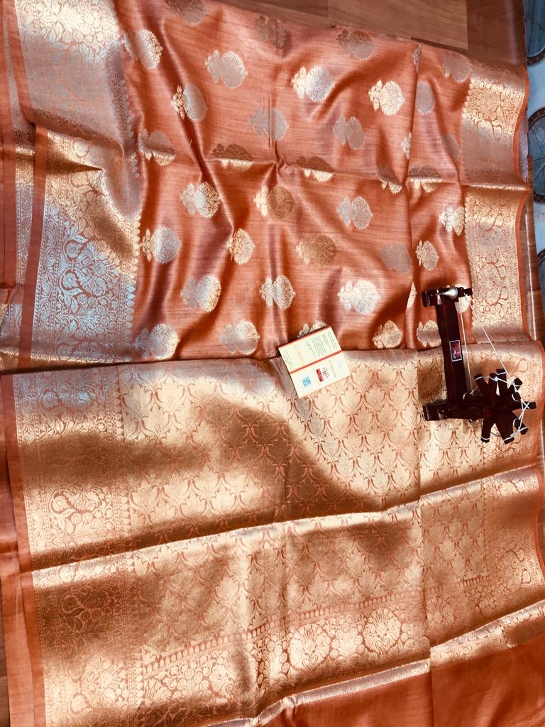 TUSSRE MUNGA SILK JACQUARD SAREE SILK ZONE