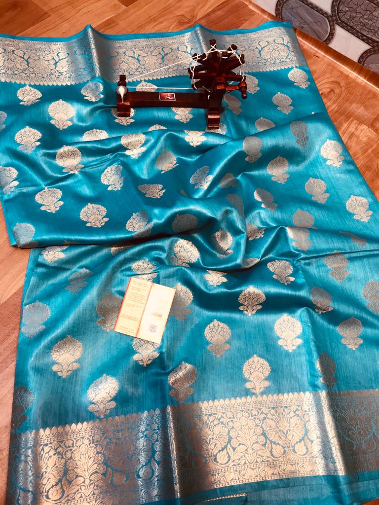 TUSSRE MUNGA SILK JACQUARD SAREE SILK ZONE