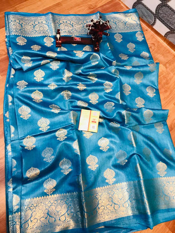 TUSSRE MUNGA SILK JACQUARD SAREE SILK ZONE