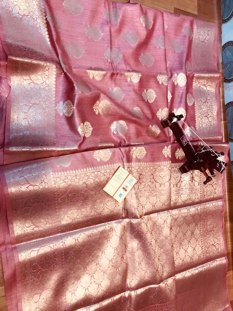 TUSSRE MUNGA SILK JACQUARD SAREE SILK ZONE