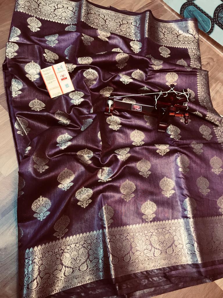 TUSSRE MUNGA SILK JACQUARD SAREE SILK ZONE