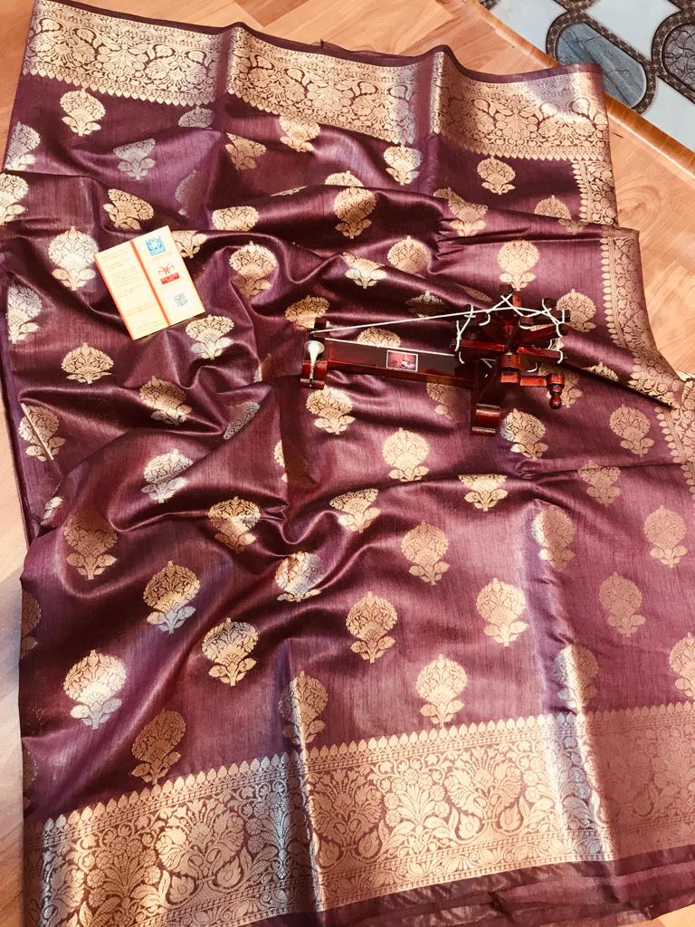 TUSSRE MUNGA SILK JACQUARD SAREE SILK ZONE