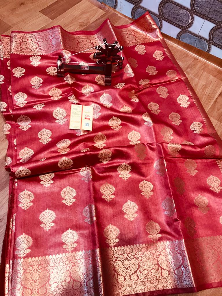 TUSSRE MUNGA SILK JACQUARD SAREE SILK ZONE