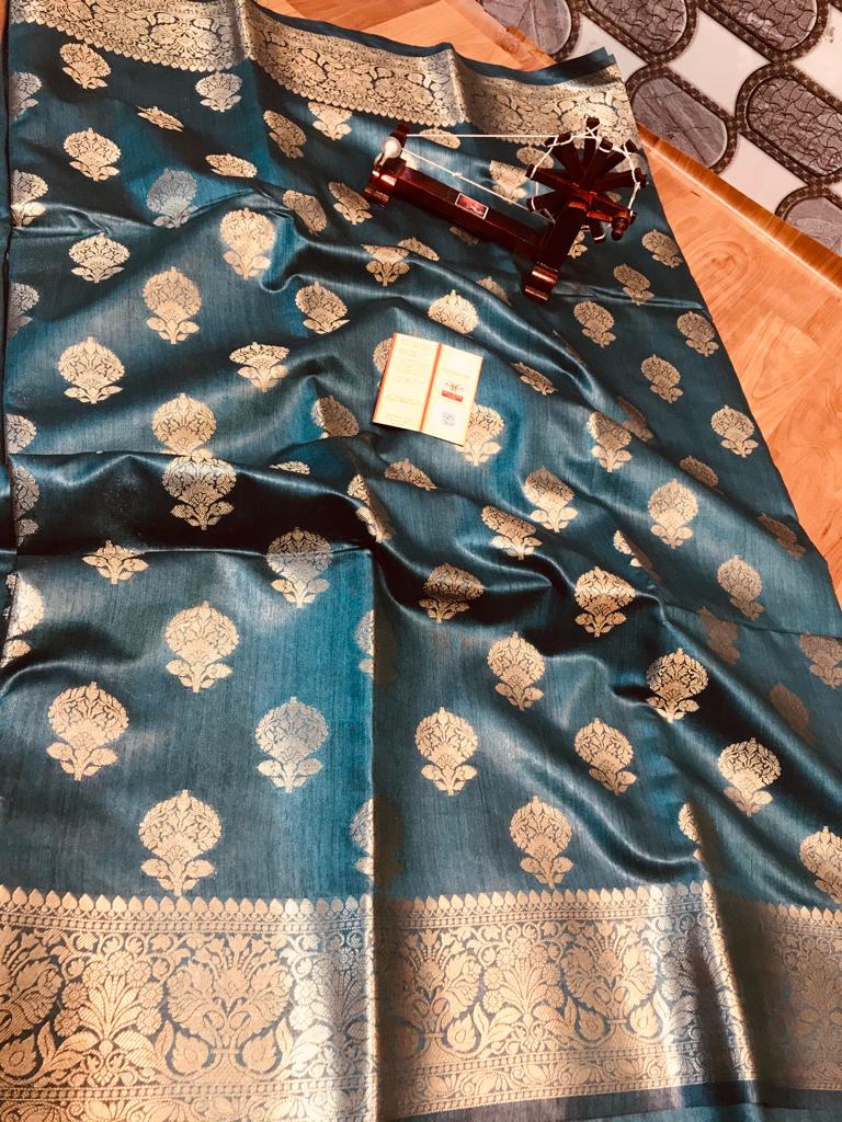 TUSSRE MUNGA SILK JACQUARD SAREE SILK ZONE