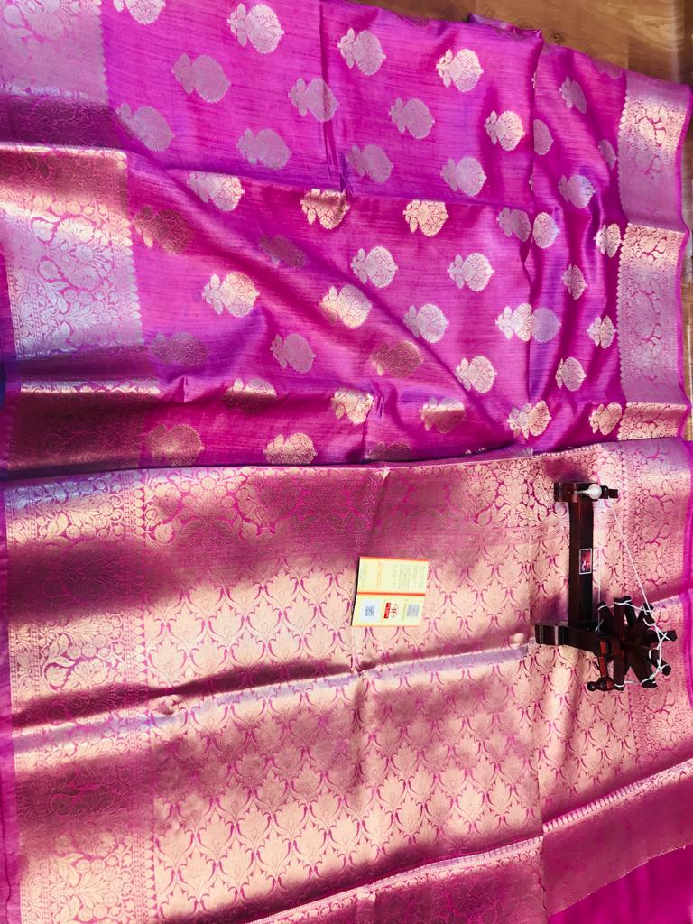 TUSSRE MUNGA SILK JACQUARD SAREE SILK ZONE