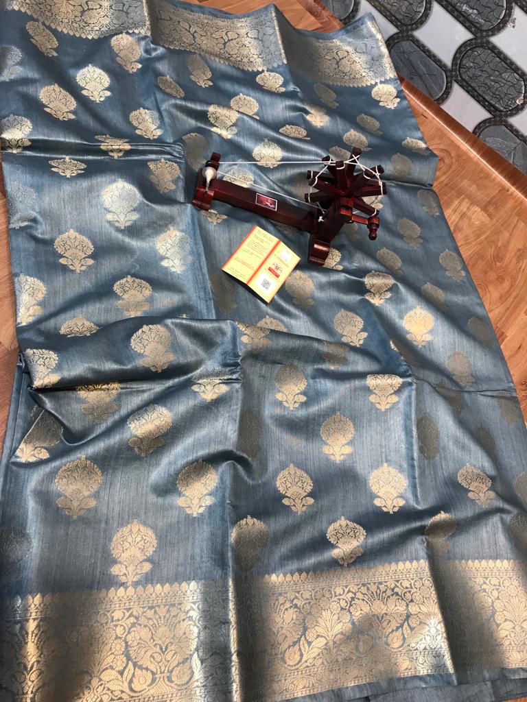 TUSSRE MUNGA SILK JACQUARD SAREE SILK ZONE