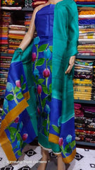 Tussar silk hand print suit SILK ZON