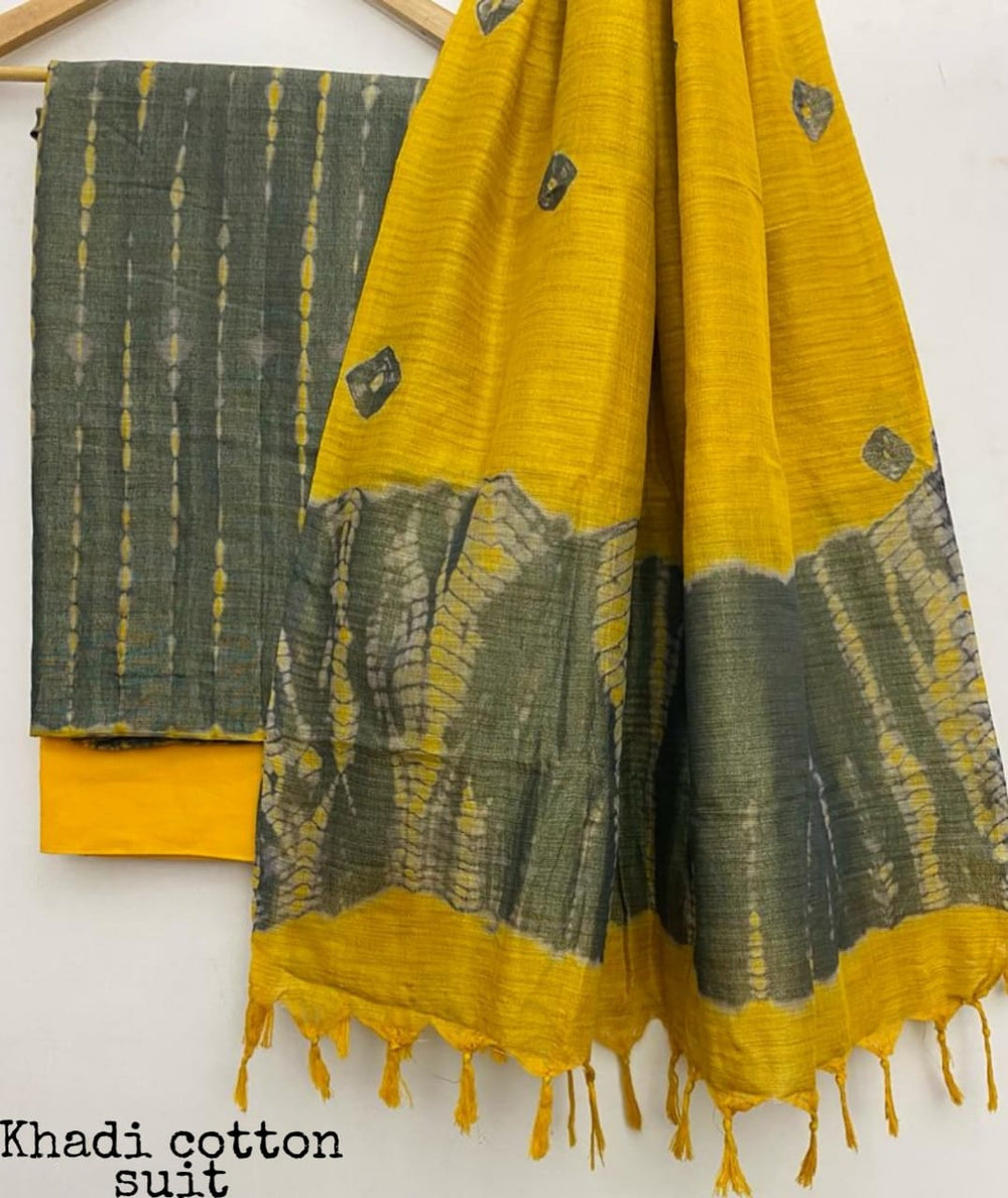 Shibori cotton dupion suit SILK ZON