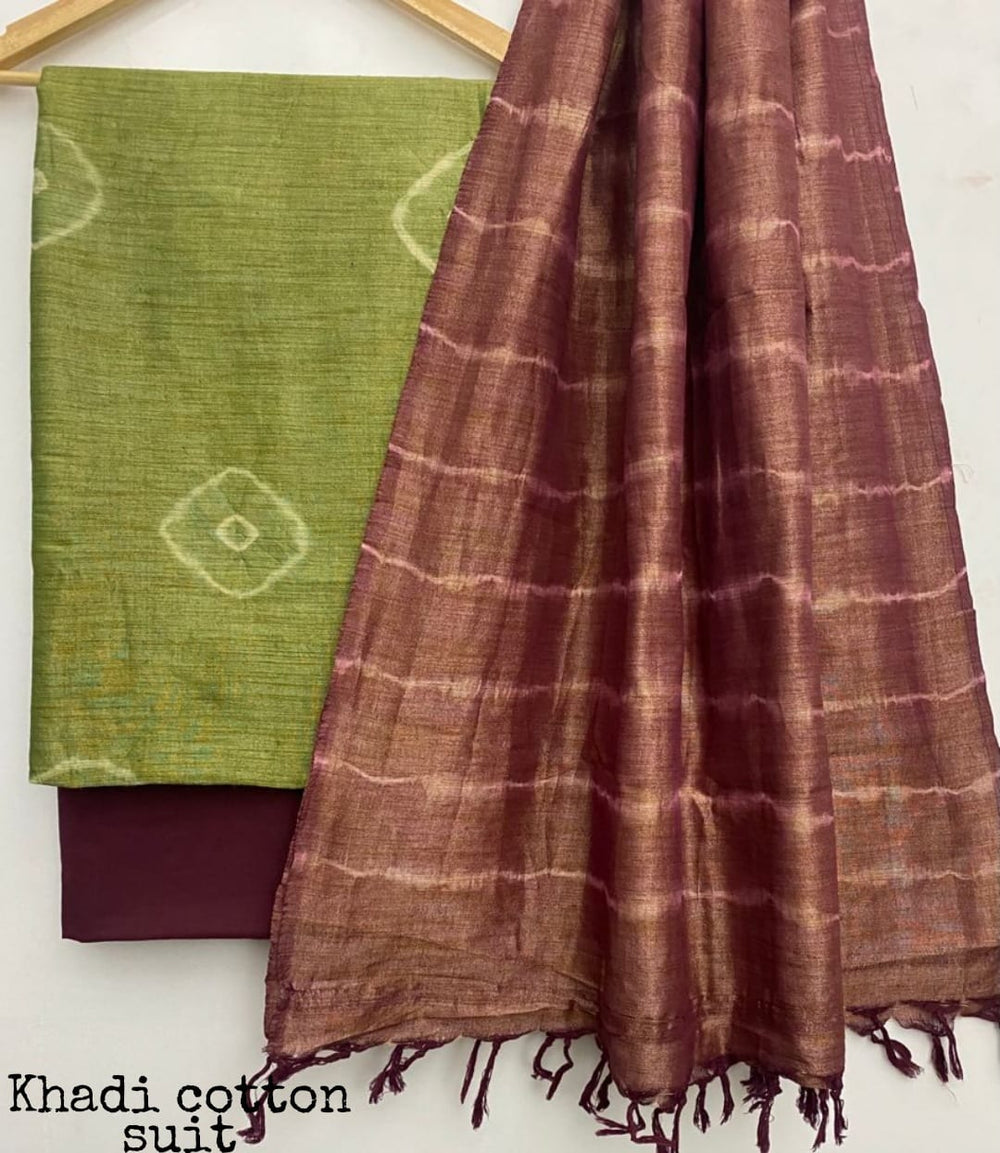 Shibori cotton dupion suit SILK ZON