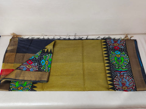 TUSSAR SILK PRINT SAREE