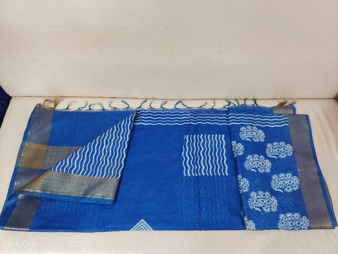 TUSSAR SILK PRINT SAREE