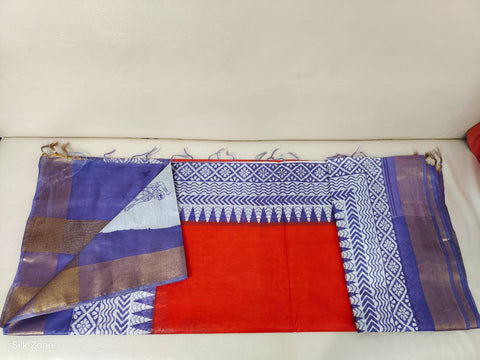 TUSSAR SILK PRINT SAREE