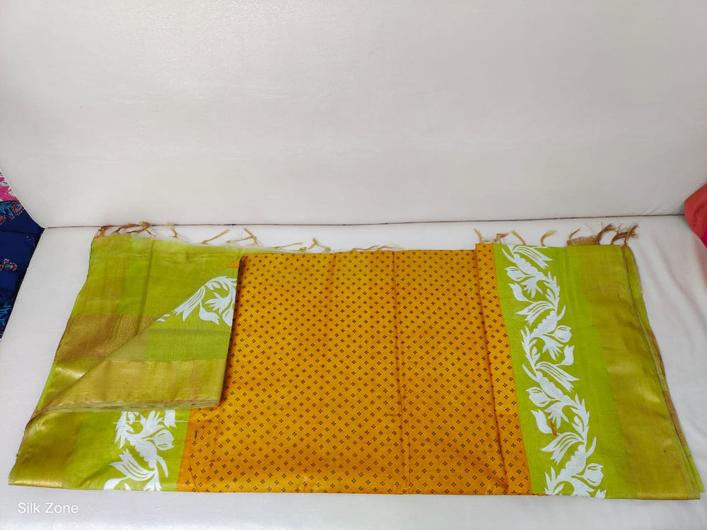TUSSAR SILK PRINT SAREE