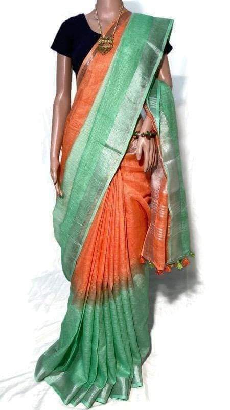 Pure linen saree SILK ZON