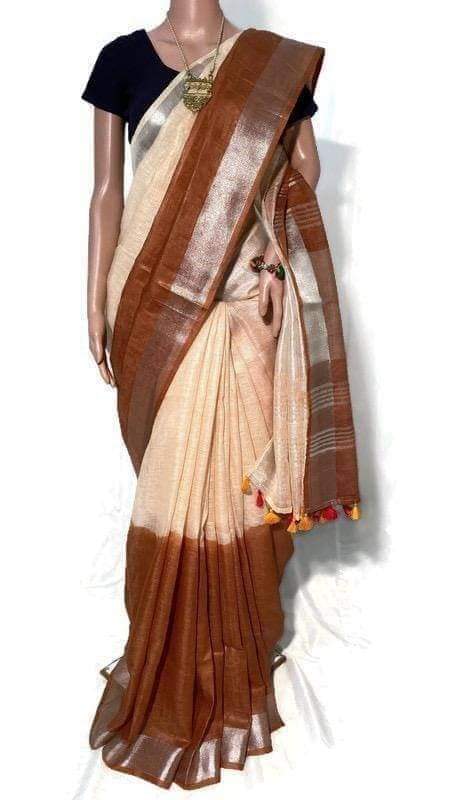 Pure linen saree SILK ZON