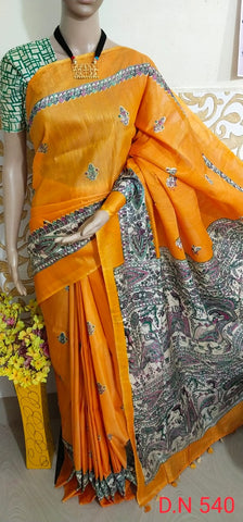 Katan silk madhubani print saree SILK ZON