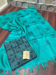 TUSSAR SILK EMBROIDERY SUIT SILK ZON