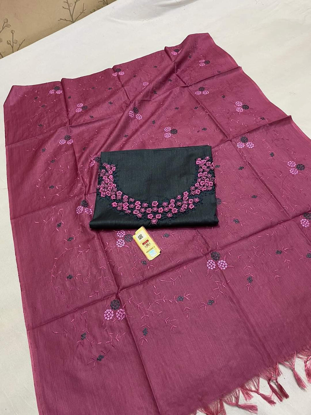 TUSSAR SILK EMBROIDERY SUIT SILK ZON