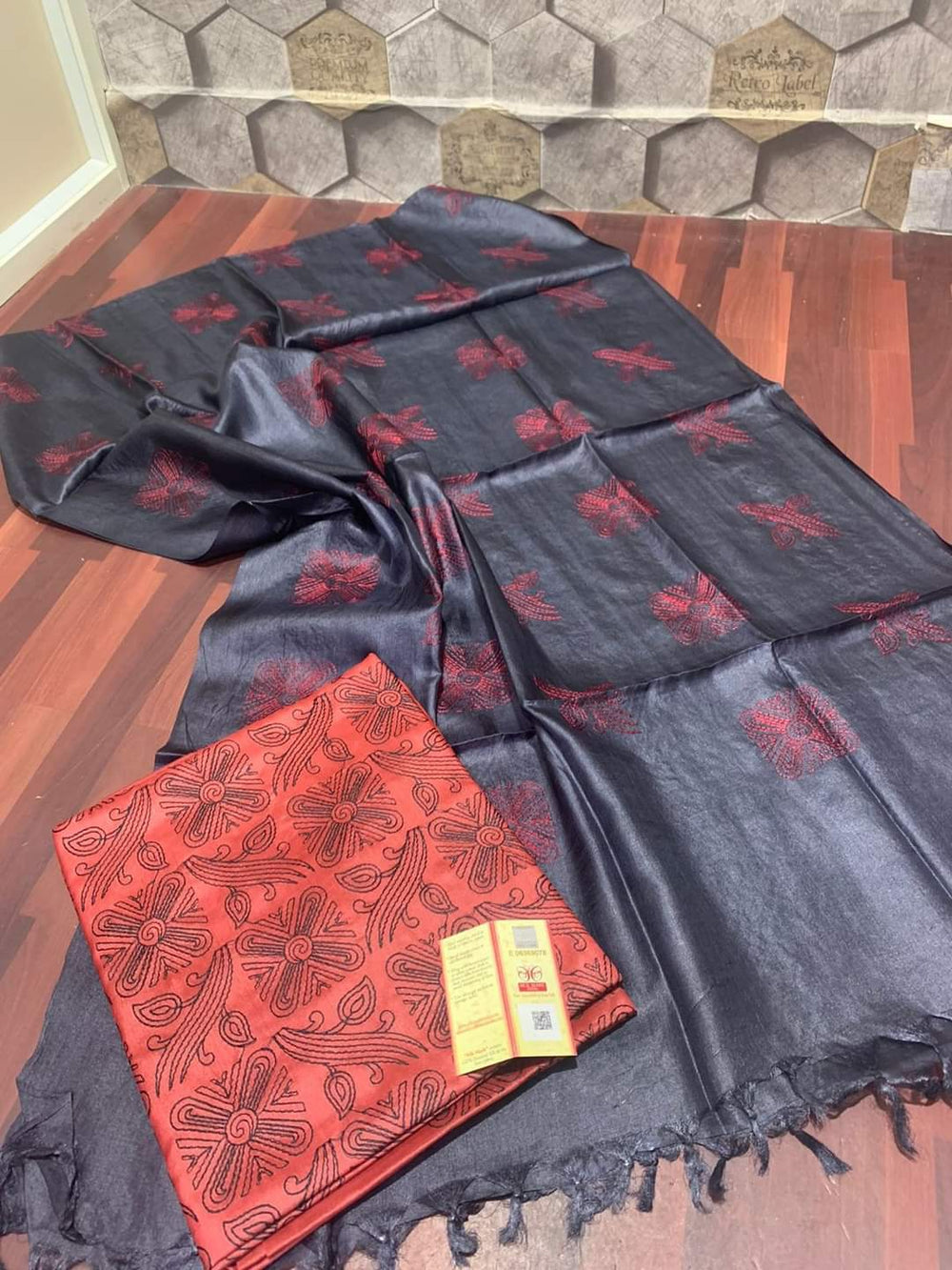 TUSSAR SILK EMBROIDERY SUIT SILK ZON