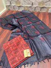 TUSSAR SILK EMBROIDERY SUIT SILK ZON