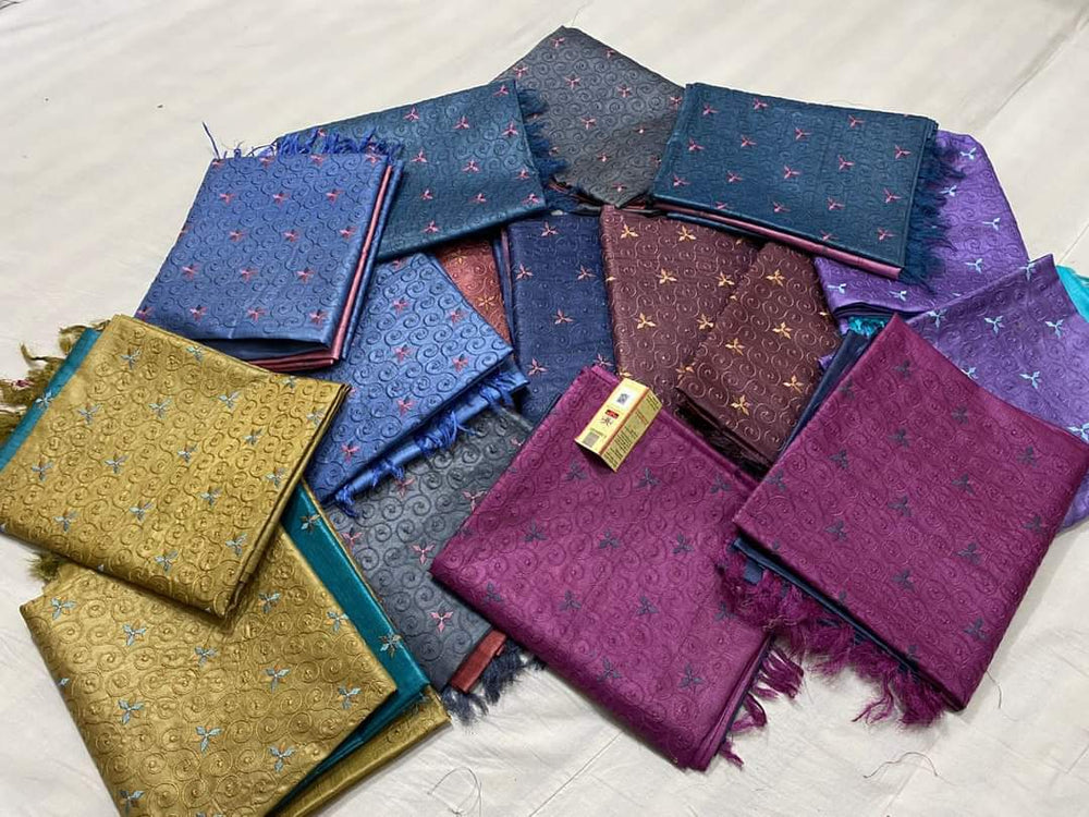 TUSSAR SILK EMBROIDERY SUIT SILK ZON
