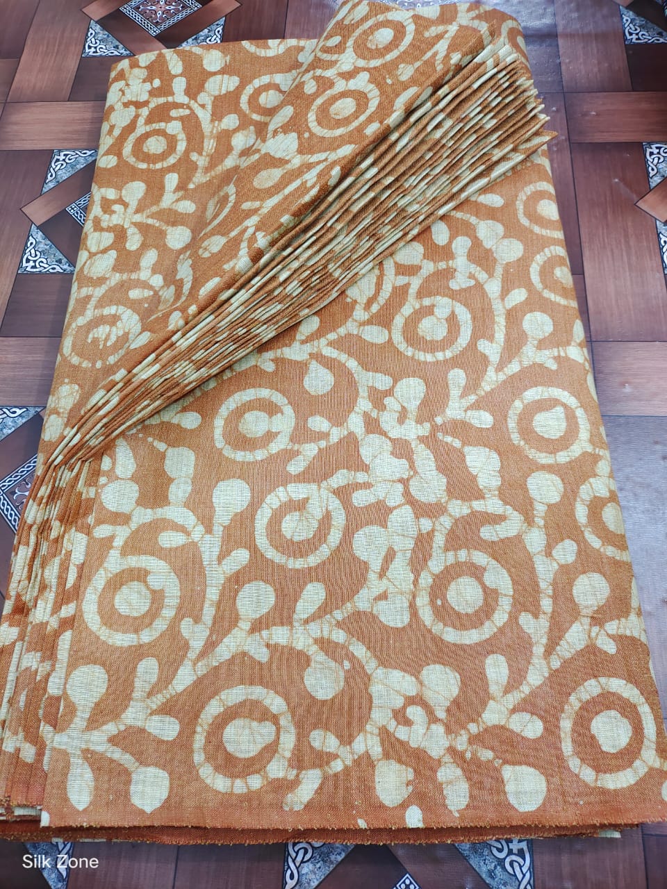 Cotton dupion batik print fabric SILK ZON