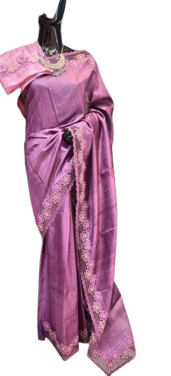 Pure Tussar Silk print saree