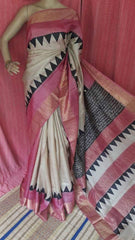 Pure Tussar Silk print saree