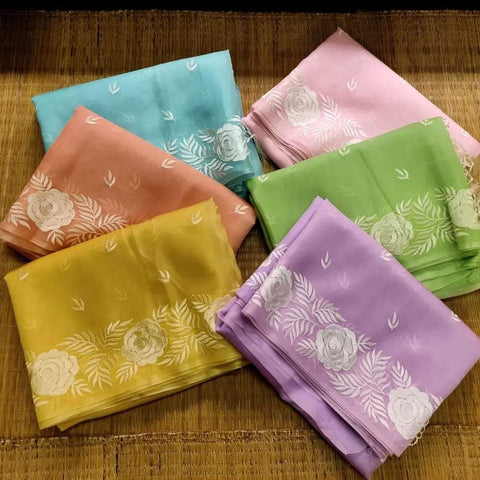 Organza Saree - Organza Embroidery Saree