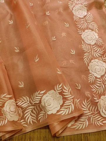 Organza Saree - Organza Embroidery Saree