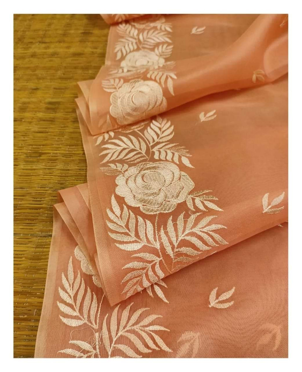 Organza Saree - Organza Embroidery Saree