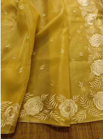 Organza Saree - Organza Embroidery Saree