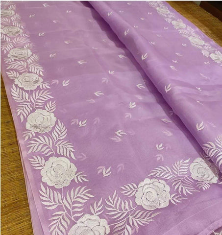 Organza Saree - Organza Embroidery Saree