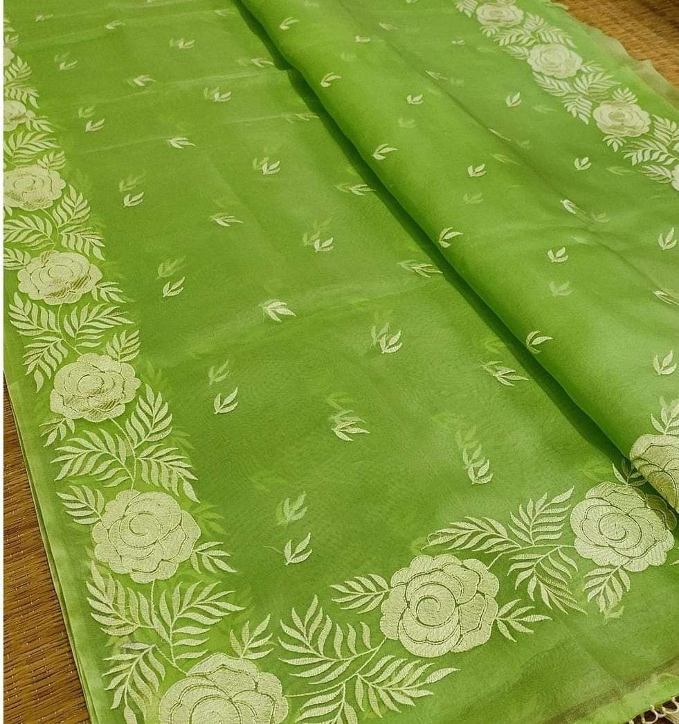 Organza Saree - Organza Embroidery Saree