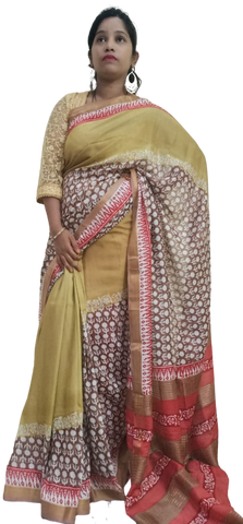 Pure Tussar Silk print saree