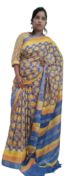 Modal Silk Hand Block Print Saree