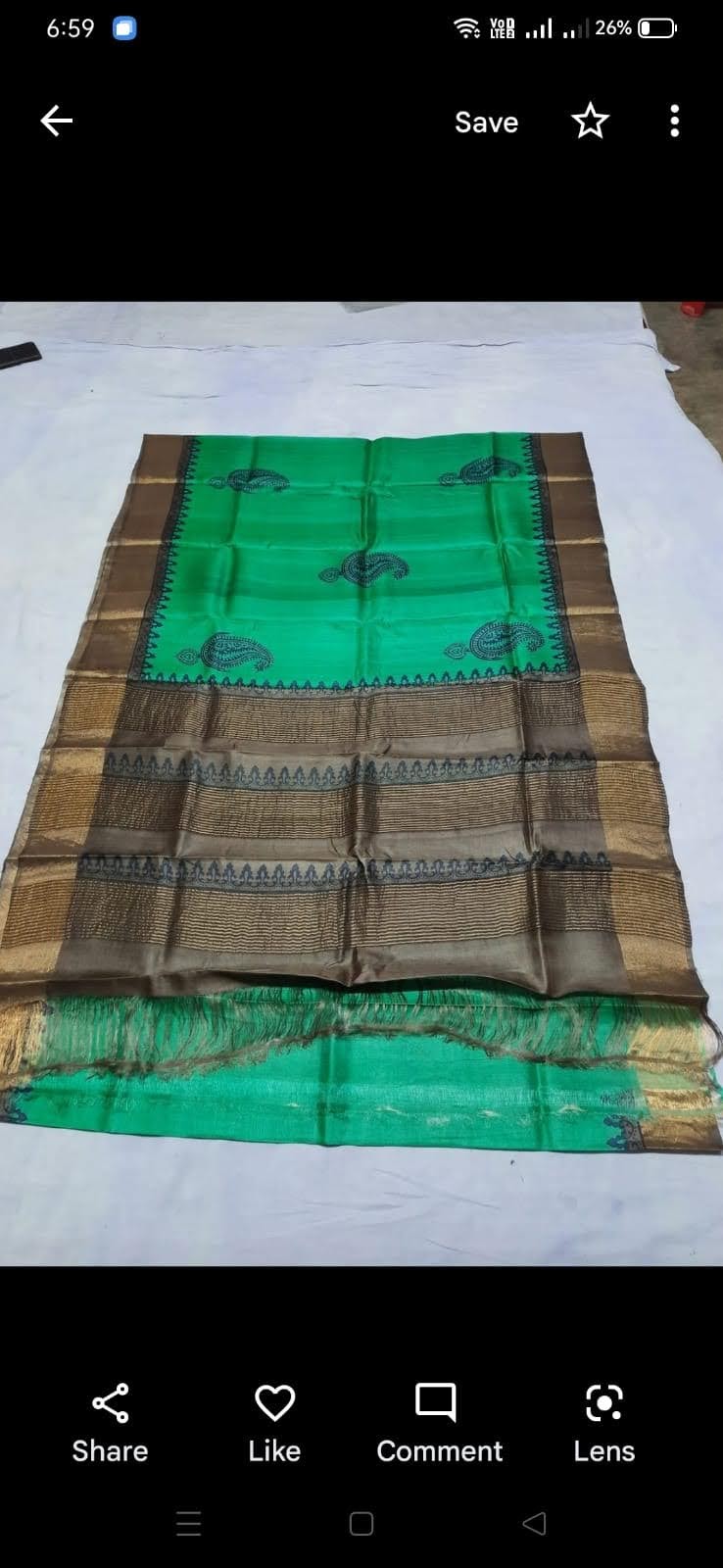 Pure Tussar Silk print saree